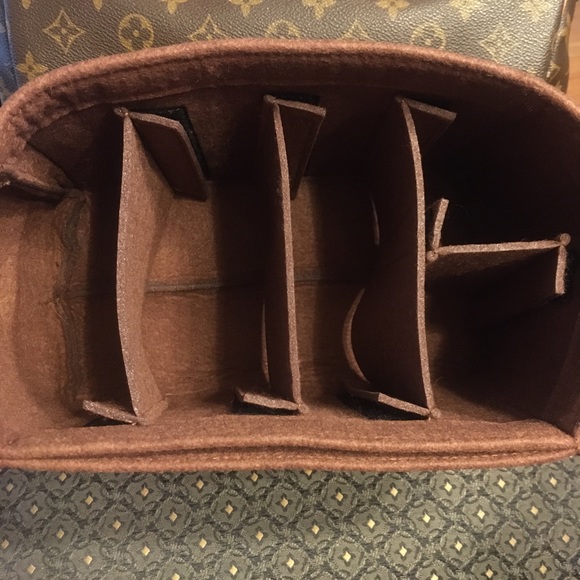 Purse Tote Large Rich Brown Insert MM speedy 35 - Picture 2 of 8